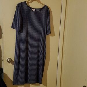 LuLaRoe Navy and Silver Dress  XL